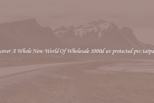 Discover A Whole New World Of Wholesale 1000d uv protected pvc tarpaulin