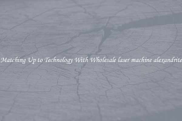 Matching Up to Technology With Wholesale laser machine alexandrite