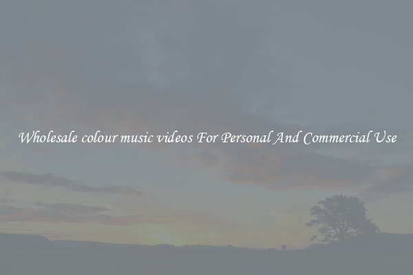 Wholesale colour music videos For Personal And Commercial Use