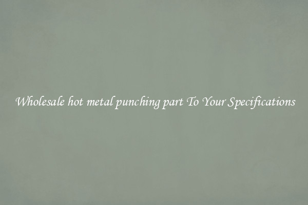 Wholesale hot metal punching part To Your Specifications