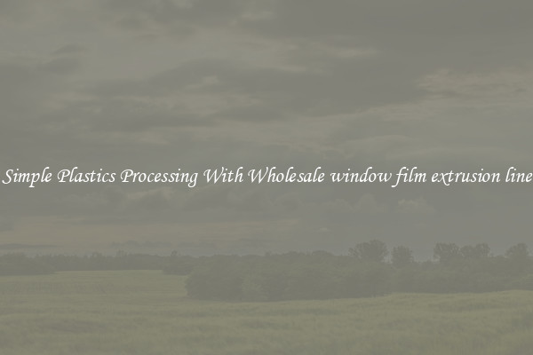 Simple Plastics Processing With Wholesale window film extrusion line