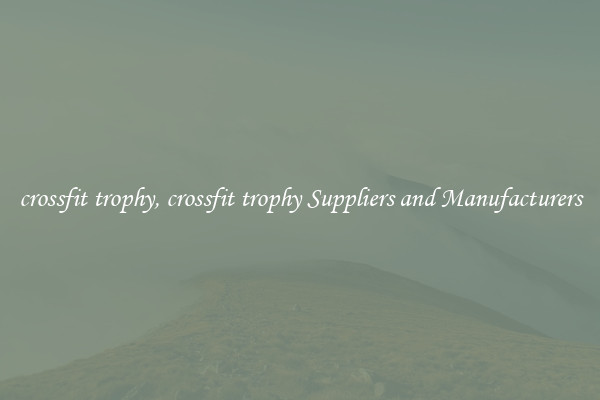 crossfit trophy, crossfit trophy Suppliers and Manufacturers