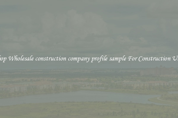 Shop Wholesale construction company profile sample For Construction Uses