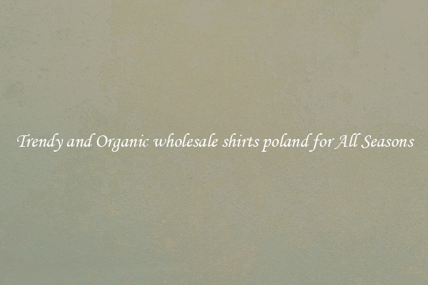 Trendy and Organic wholesale shirts poland for All Seasons