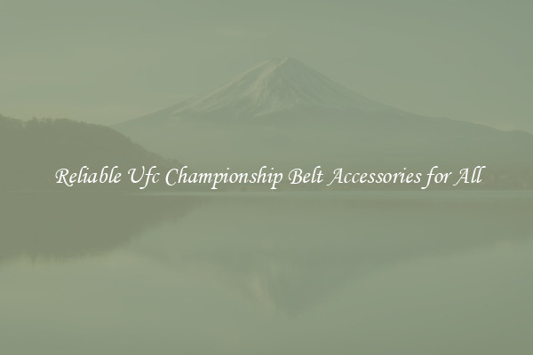 Reliable Ufc Championship Belt Accessories for All