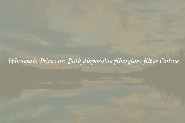 Wholesale Prices on Bulk disposable fiberglass filter Online